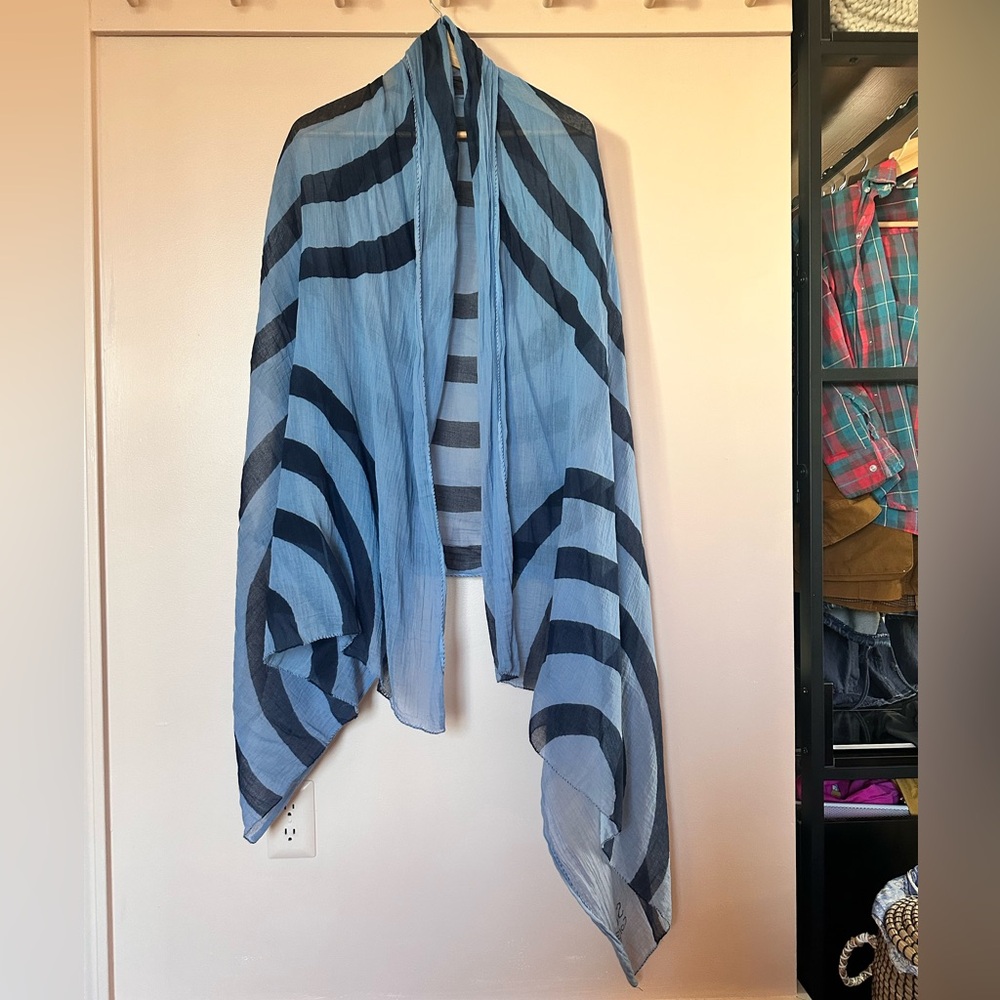 Seek Collective Soft Striped Blue Scarf - Picture 3 of 4